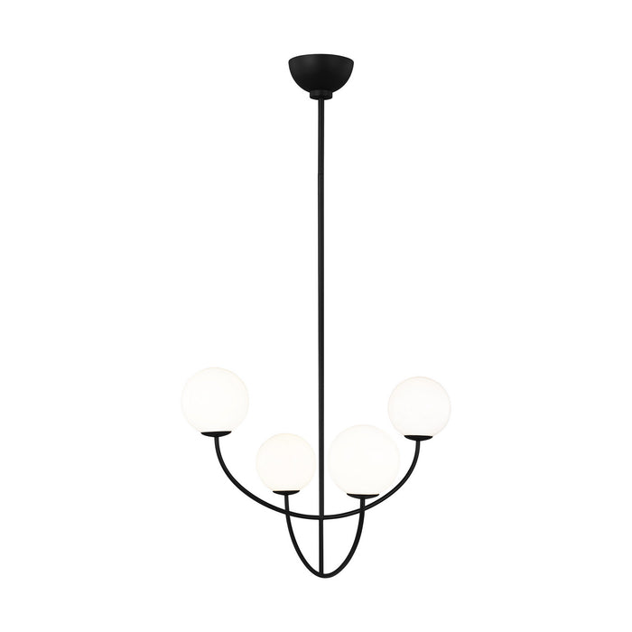 Myhouse Lighting Visual Comfort Studio - AEC1054MBK - Four Light Chandelier - Galassia - Midnight Black