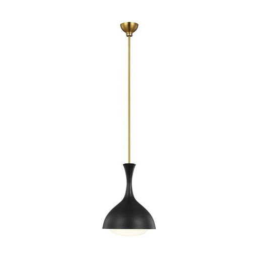 Myhouse Lighting Visual Comfort Studio - AEP1011BBSMBK - One Light Pendant - Lucerne - Midnight Black and Burnished Brass