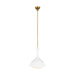 Myhouse Lighting Visual Comfort Studio - AEP1011BBSMWT - One Light Pendant - Lucerne - Matte White and Burnished Brass