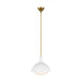 Myhouse Lighting Visual Comfort Studio - AEP1021BBSMWT - One Light Pendant - Lucerne - Matte White and Burnished Brass