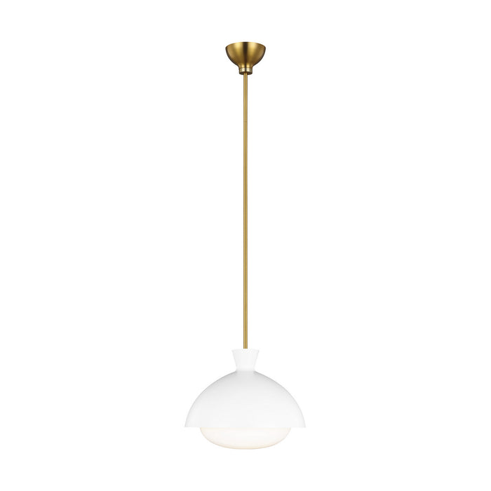 Myhouse Lighting Visual Comfort Studio - AEP1031BBSMWT - One Light Pendant - Lucerne - Matte White and Burnished Brass