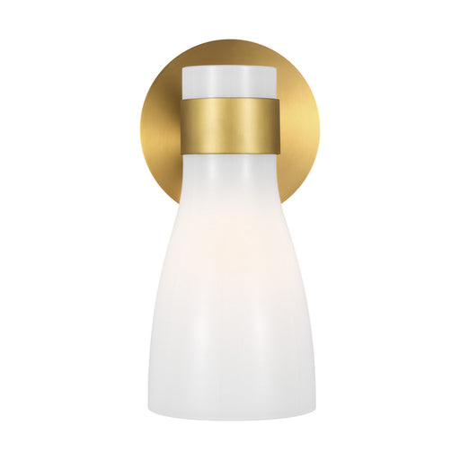 Myhouse Lighting Visual Comfort Studio - AEV1001BBSMG - One Light Wall Sconce - Moritz - Burnished Brass with Milk White Glass