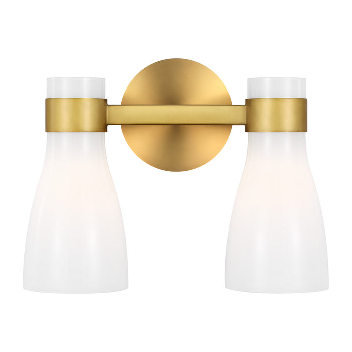 Myhouse Lighting Visual Comfort Studio - AEV1002BBSMG - Two Light Vanity - Moritz - Burnished Brass with Milk White Glass