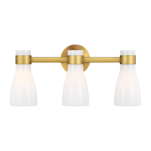 Myhouse Lighting Visual Comfort Studio - AEV1003BBSMG - Three Light Vanity - Moritz - Burnished Brass with Milk White Glass