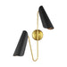 Myhouse Lighting Visual Comfort Studio - AEW1002BBSMBK - Two Light Wall Sconce - Tresa - Midnight Black and Burnished Brass