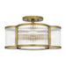 Myhouse Lighting Quoizel - ASR1715WS - Four Light Semi-Flush Mount - Aster - Weathered Brass