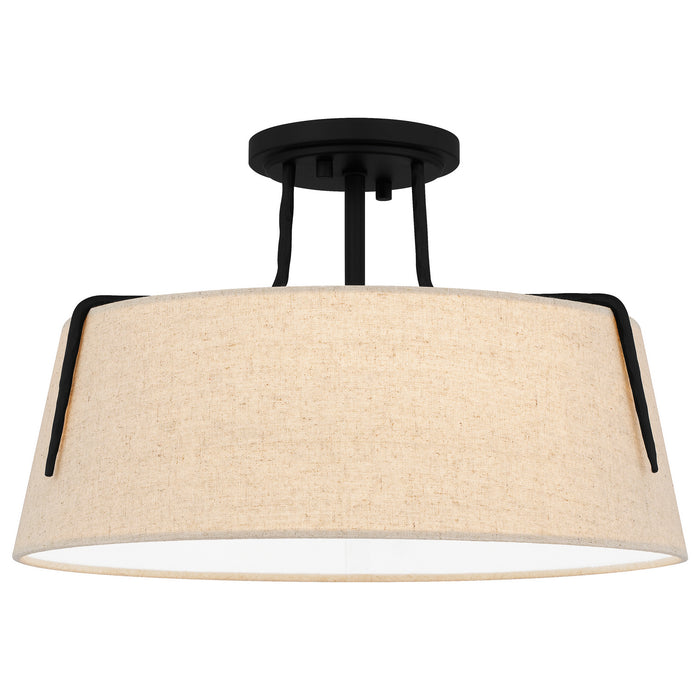 Myhouse Lighting Quoizel - LOA1716MBK - Three Light Semi Flush Mount - Leona - Matte Black