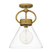 Myhouse Lighting Quoizel - WBS1712WS - One Light Semi Flush Mount - Webster - Weathered Brass