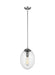 Myhouse Lighting Visual Comfort Studio - 6601801EN7-04 - One Light Pendant - Leo - Hanging Globe - Satin Aluminum