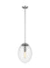 Myhouse Lighting Visual Comfort Studio - 6701801EN7-04 - One Light Pendant - Leo - Hanging Globe - Satin Aluminum