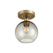 Myhouse Lighting Quorum - 372-1-6980 - One Light Ceiling Mount - Clarion - Textured Black w/ Aged Brass