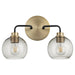 Myhouse Lighting Quorum - 572-2-6980 - Two Light Vanity - Clarion - Textured Black w/ Aged Brass