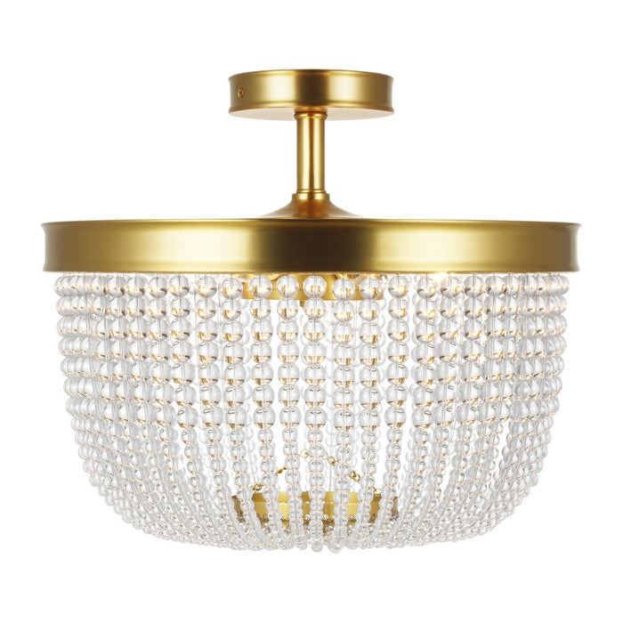 Myhouse Lighting Visual Comfort Studio - CF1076BBS - Six Light Semi Flush Mount - Summerhill - Burnished Brass