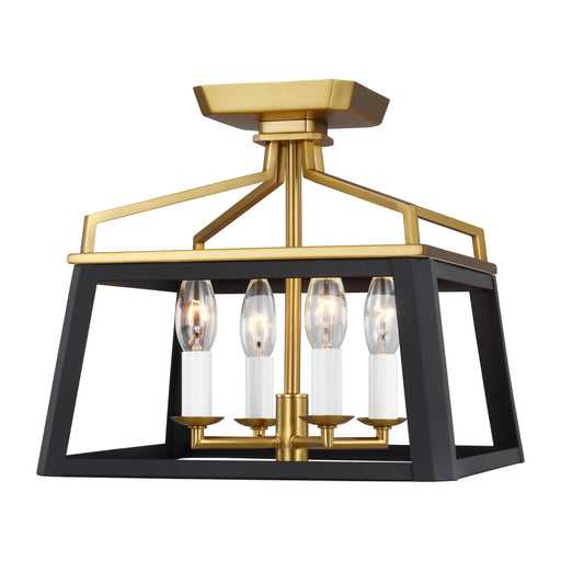 Myhouse Lighting Visual Comfort Studio - CF1084MBKBBS - Four Light Flush Mount - Carlow - Midnight Black