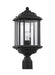 Myhouse Lighting Generation Lighting - 82029-12 - One Light Outdoor Post Lantern - Kent - Black