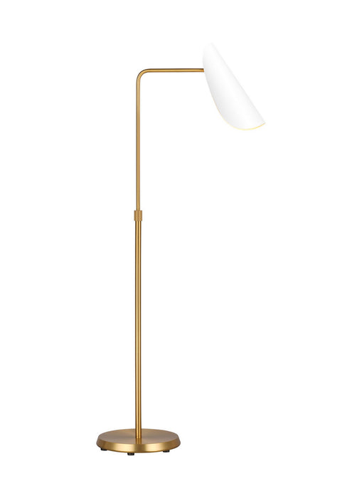 Myhouse Lighting Visual Comfort Studio - AET1001BBSMWT1 - One Light Floor Lamp - Tresa - Matte White and Burnished Brass