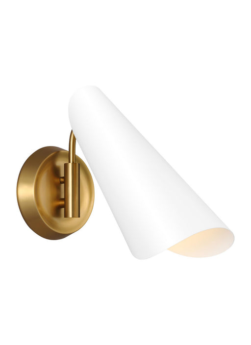 Myhouse Lighting Visual Comfort Studio - AEW1001BBSMWT - One Light Wall Sconce - Tresa - Matte White and Burnished Brass