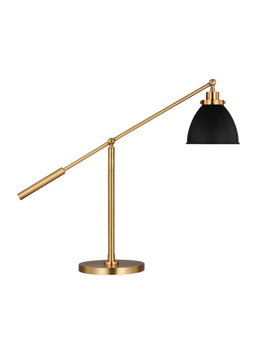 Myhouse Lighting Visual Comfort Studio - CT1101MBKBBS1 - One Light Desk Lamp - Wellfleet - Midnight Black and Burnished Brass