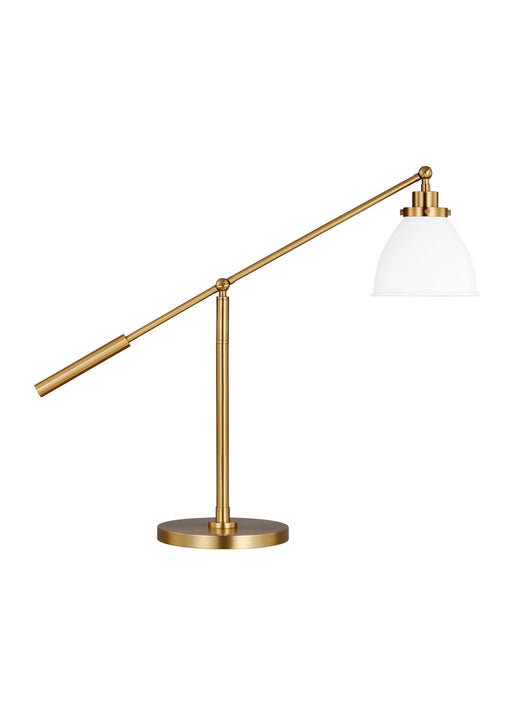 Myhouse Lighting Visual Comfort Studio - CT1101MWTBBS1 - One Light Desk Lamp - Wellfleet - Matte White and Burnished Brass