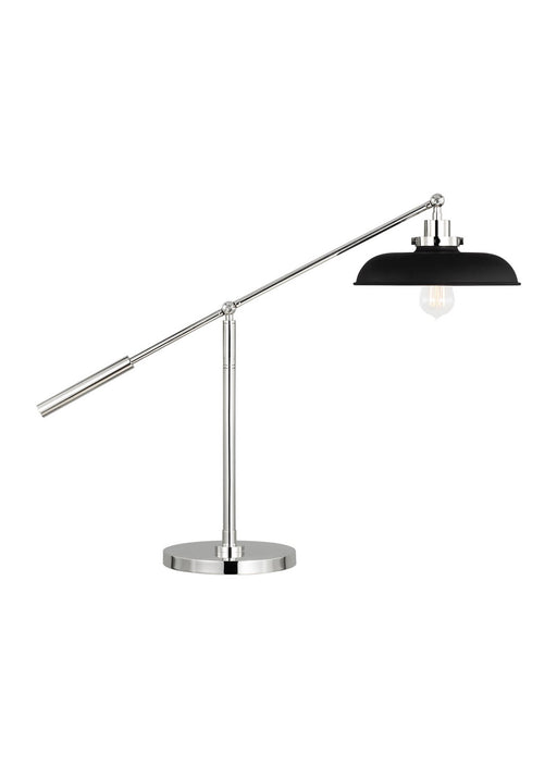 Myhouse Lighting Visual Comfort Studio - CT1111MBKPN1 - One Light Desk Lamp - Wellfleet - Midnight Black and Polished Nickel