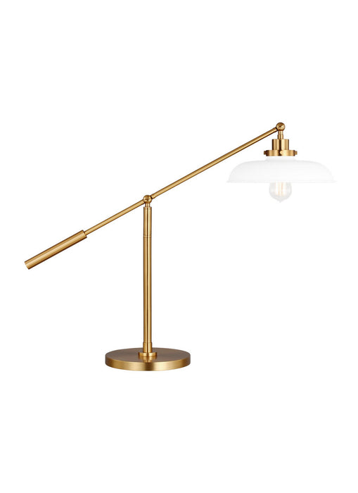 Myhouse Lighting Visual Comfort Studio - CT1111MWTBBS1 - One Light Desk Lamp - Wellfleet - Matte White and Burnished Brass