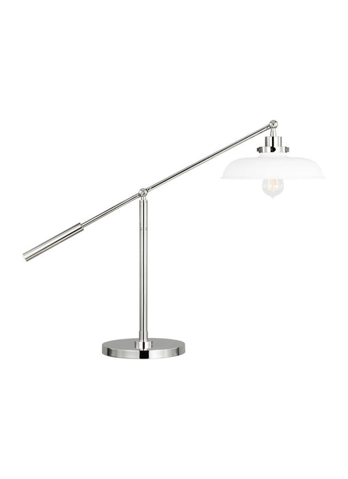 Myhouse Lighting Visual Comfort Studio - CT1111MWTPN1 - One Light Desk Lamp - Wellfleet - Matte White and Polished Nickel