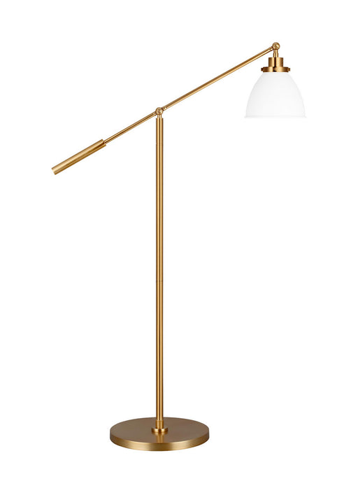 Myhouse Lighting Visual Comfort Studio - CT1131MWTBBS1 - One Light Floor Lamp - Wellfleet - Matte White and Burnished Brass