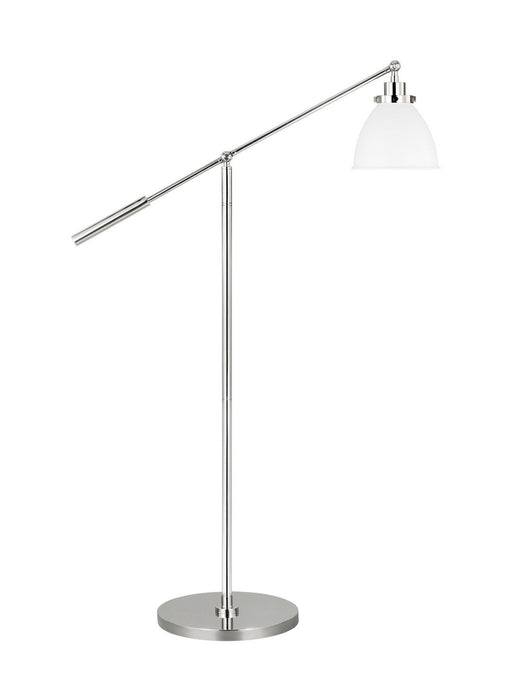 Myhouse Lighting Visual Comfort Studio - CT1131MWTPN1 - One Light Floor Lamp - Wellfleet - Matte White and Polished Nickel