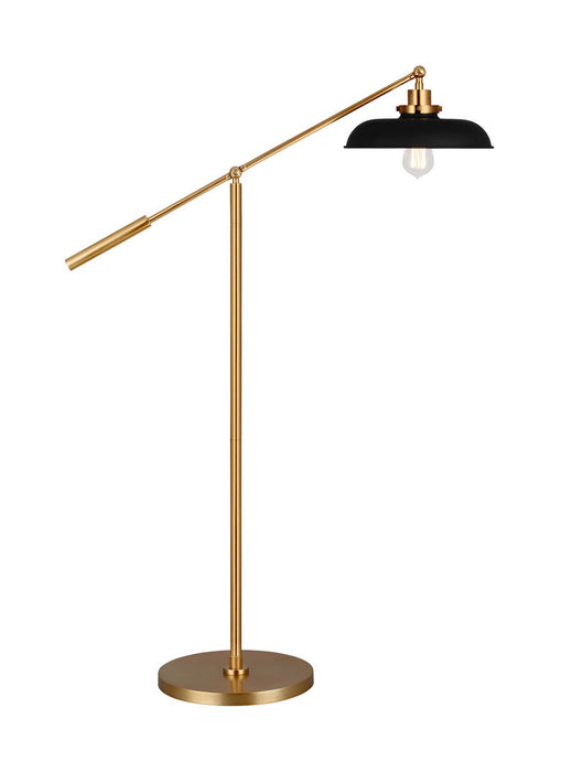 Myhouse Lighting Visual Comfort Studio - CT1141MBKBBS1 - One Light Floor Lamp - Wellfleet - Midnight Black and Burnished Brass