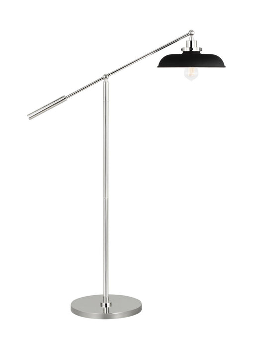 Myhouse Lighting Visual Comfort Studio - CT1141MBKPN1 - One Light Floor Lamp - Wellfleet - Midnight Black and Polished Nickel