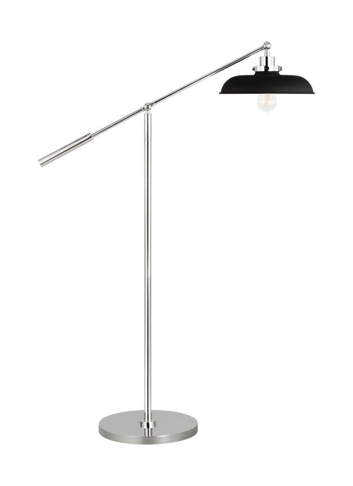 Myhouse Lighting Visual Comfort Studio - CT1141MBKPN1 - One Light Floor Lamp - Wellfleet - Midnight Black and Polished Nickel