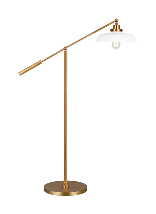 Myhouse Lighting Visual Comfort Studio - CT1141MWTBBS1 - One Light Floor Lamp - Wellfleet - Matte White and Burnished Brass