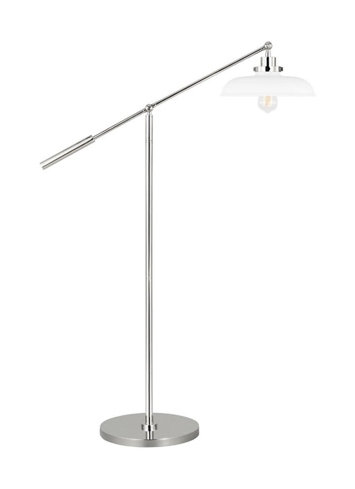 Myhouse Lighting Visual Comfort Studio - CT1141MWTPN1 - One Light Floor Lamp - Wellfleet - Matte White and Polished Nickel