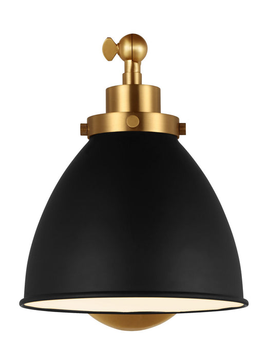 Myhouse Lighting Visual Comfort Studio - CW1131MBKBBS - One Light Wall Sconce - Wellfleet - Midnight Black and Burnished Brass