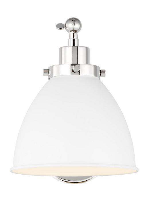 Myhouse Lighting Visual Comfort Studio - CW1131MWTPN - One Light Wall Sconce - Wellfleet - Matte White and Polished Nickel