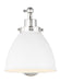 Myhouse Lighting Visual Comfort Studio - CW1131MWTPN - One Light Wall Sconce - Wellfleet - Matte White and Polished Nickel