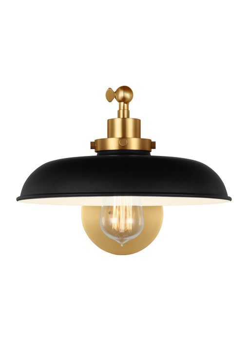 Myhouse Lighting Visual Comfort Studio - CW1141MBKBBS - One Light Wall Sconce - Wellfleet - Midnight Black and Burnished Brass