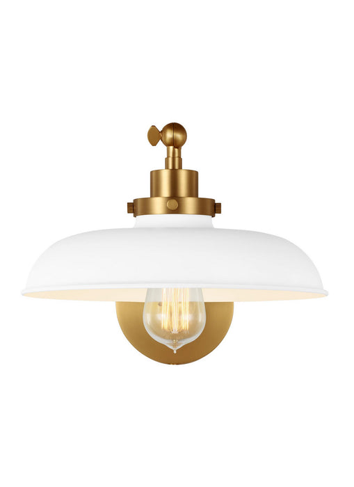 Myhouse Lighting Visual Comfort Studio - CW1141MWTBBS - One Light Wall Sconce - Wellfleet - Matte White and Burnished Brass