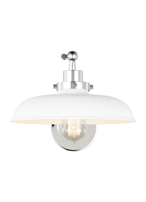 Myhouse Lighting Visual Comfort Studio - CW1141MWTPN - One Light Wall Sconce - Wellfleet - Matte White and Polished Nickel