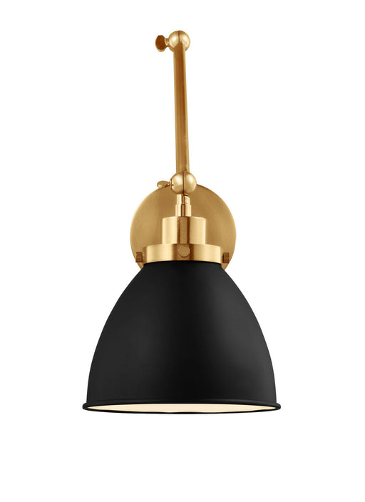 Myhouse Lighting Visual Comfort Studio - CW1161MBKBBS - One Light Wall Sconce - Wellfleet - Midnight Black and Burnished Brass