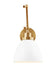 Myhouse Lighting Visual Comfort Studio - CW1161MWTBBS - One Light Wall Sconce - Wellfleet - Matte White and Burnished Brass