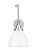 Myhouse Lighting Visual Comfort Studio - CW1161MWTPN - One Light Wall Sconce - Wellfleet - Matte White and Polished Nickel