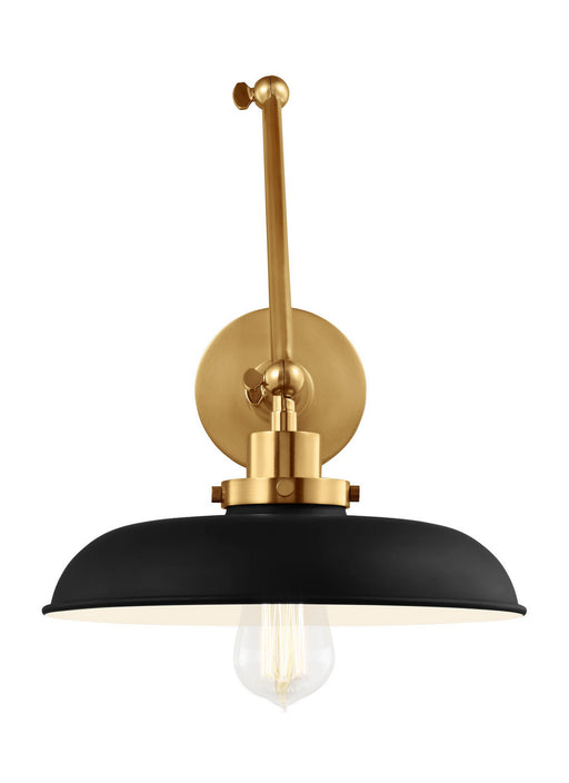 Myhouse Lighting Visual Comfort Studio - CW1171MBKBBS - One Light Wall Sconce - Wellfleet - Midnight Black and Burnished Brass