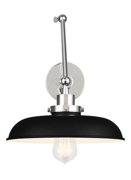 Myhouse Lighting Visual Comfort Studio - CW1171MBKPN - One Light Wall Sconce - Wellfleet - Midnight Black and Polished Nickel