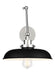 Myhouse Lighting Visual Comfort Studio - CW1171MBKPN - One Light Wall Sconce - Wellfleet - Midnight Black and Polished Nickel