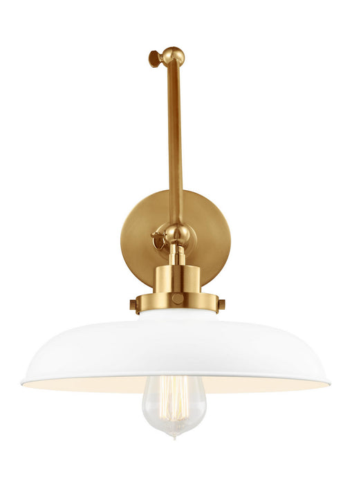 Myhouse Lighting Visual Comfort Studio - CW1171MWTBBS - One Light Wall Sconce - Wellfleet - Matte White and Burnished Brass