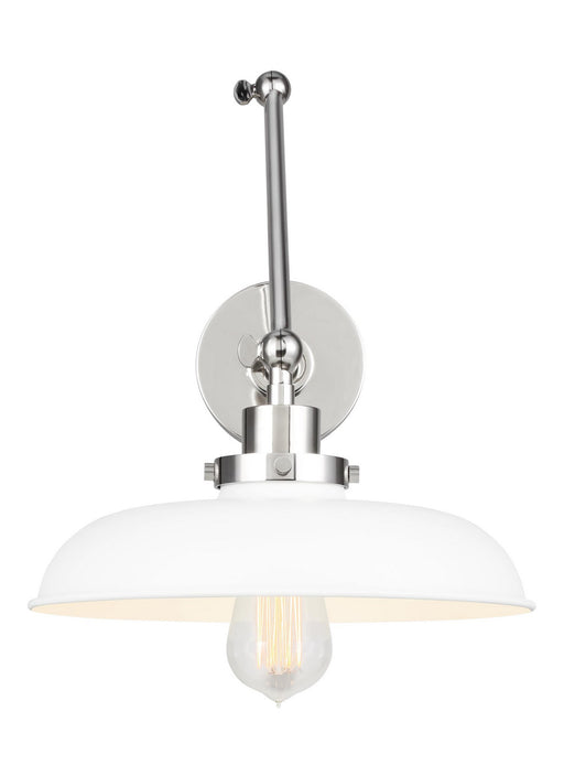 Myhouse Lighting Visual Comfort Studio - CW1171MWTPN - One Light Wall Sconce - Wellfleet - Matte White and Polished Nickel