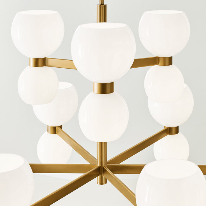 Myhouse Lighting Visual Comfort Studio - KSC10018BBSMG - 18 Light Chandelier - Londyn - Burnished Brass with Milk White Glass