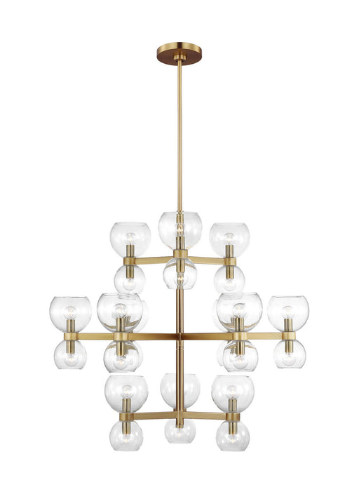 Myhouse Lighting Visual Comfort Studio - KSC10124BBSCG - 24 Light Chandelier - Londyn - Burnished Brass with Clear Glass