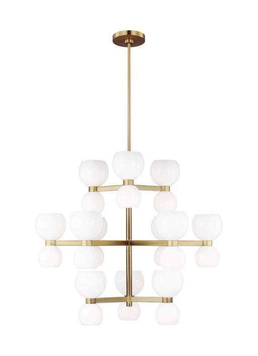 Myhouse Lighting Visual Comfort Studio - KSC10124BBSMG - 24 Light Chandelier - Londyn - Burnished Brass with Milk White Glass